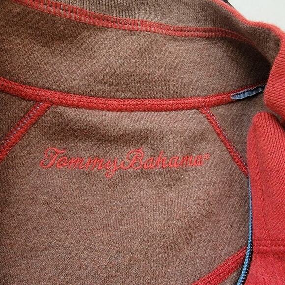 Tommy Bahama Sweater Pullover Men's Fishing Marlin Large Long Sleeve Red Orange - Picture 4 of 11